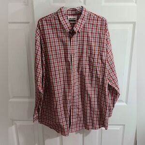 Wrangler Riata Men's XXL Button Up Front Western Shirt Red Plaid Check Holiday